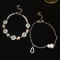 Light Luxury Copper Zircon Flower Star Bangle For Women Vintage Fashion Jewelry view 2