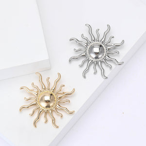 Alloy Polished Sun Brooch For Women's Suits And Sweaters