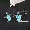 Cute Metal Enamel Turtle Stud Earrings For Women Micro Pave Zircon Daily Jewelry view 4