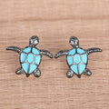 Cute Metal Enamel Turtle Stud Earrings For Women Micro Pave Zircon Daily Jewelry view 7