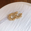 European American Style Metal C Shaped Letter Stud Earrings For Women Minimalist Light Luxury Jewelry view 3