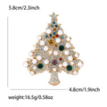 Metal Alloy Rhinestone Pearl Christmas Tree Brooch For Holiday Apparel view 4