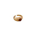 Vintage Zircon Tiger Eye Open Ring For Women view 5