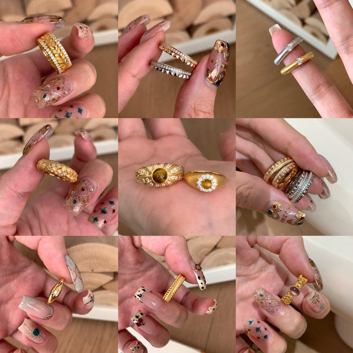Vintage Zircon Tiger Eye Open Ring For Women