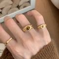 Vintage Zircon Tiger Eye Open Ring For Women view 4