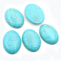 Vintage Oval Flatback Cracked Turquoise Synthetic Howlite Cabochon For Rings Bracelets DIY Jewelry view 4