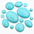 Vintage Oval Flatback Cracked Turquoise Synthetic Howlite Cabochon For Rings Bracelets DIY Jewelry view 5