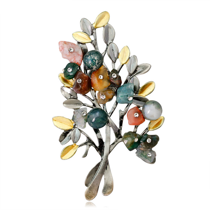 Gold Tone Silver Tone Christmas Tree Metal Brooch Pin