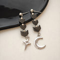 Luxury Alloy Arrow Chevron Moon And Four Point Star Chain Drop Dangle Statement Fashion Earrings view 4