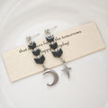 Luxury Alloy Arrow Chevron Moon And Four Point Star Chain Drop Dangle Statement Fashion Earrings view 3