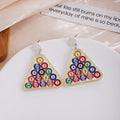 Creative Acrylic Sports Ping Pong Paddle Tennis Racket Billiards Triangle Statement Drop Earrings view 2