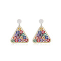 Creative Acrylic Sports Ping Pong Paddle Tennis Racket Billiards Triangle Statement Drop Earrings view 5