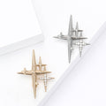 Alloy Rhinestone Cross Star Brooch Pin For Sweaters And Suits view 1