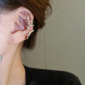 Copper Zircon Snake Clip-on Earrings No Piercing Sweet Cool Zodiac Ear Cuff Jewelry view 2