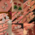 Light Luxury Zircon Snowflake Faux Pearl Stud Earrings With Silver Posts For Autumn Winter view 1