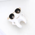 Alloy Enamel Sunglasses Tooth Brooch Pin For Unisex Clothing Decoration view 3