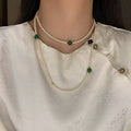 Light Luxury Faux Pearl Sweater Necklace For Women, Geometric Round Elegant Fashion Accessory view 3