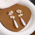 Elegant New Chinese Butterfly Flower Enamel Rhinestone Alloy Long Teardrop Pearl Dangle Earrings view 2