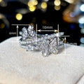 Fresh Sweet Butterfly Multi Layer Design Women's Finger Ring Fashion Statement Jewelry view 4