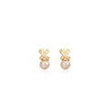 French Vintage Cross Champagne Pearl Alloy Studs Elegant Light Luxury Women's Fashion Earrings view 5