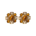 Vintage Round Faux Pearl Stud Earrings With Silver Needle, Light Luxury Retro Geometric Jewelry view 5