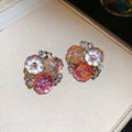 Sweet Floral Alloy Stud Earrings With Silver Posts, Forest Style Commuter Fashion Jewelry view 2