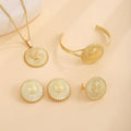 European American Lucky Flower Necklace Earrings Bracelet Three Piece Set Light Luxury Fashion Jewelry view 2