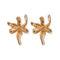 Light Luxury Alloy Flower Stud Earrings For Women, Minimalist Versatile Fashion Ear Jewelry view 5