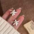 Light Luxury Alloy Flower Stud Earrings For Women, Minimalist Versatile Fashion Ear Jewelry view 1