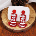 Creative Happy New Year Top Hat Acrylic Drop Earrings For Women, Cute Party Statement Earrings view 3