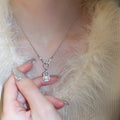 New Chinese Style Copper Zircon Gourd Pendant Necklace For Women Elegant Geometric Collarbone Chain view 1