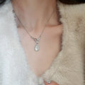 New Chinese Style Copper Zircon Gourd Pendant Necklace For Women Elegant Geometric Collarbone Chain view 3