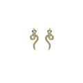 Elegant Gold Alloy Snake Shape Rhinestone Crystal Stud Earrings For Women Luxury Fashion Earrings view 5