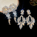 Chic Alloy Rhinestone Diamond Shape Waterdrop Stud Earrings For Women Light Luxury Statement Jewelry view 2
