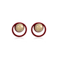 Vintage Luxury Hollow Circle Velvet Hoop Pearl Bead Stud Earrings For Women Winter Statement Earrings view 5