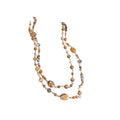 Gold Plated Copper Geometric Round Beaded Sweater Necklace For Women Vintage Maillard Style view 5