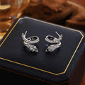 Elegant Rhinestone Serpent Wrap Alloy Studs, Luxury Snake Shape Jewelry For Women Earrings view 3