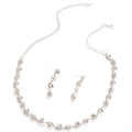 Luxury Full Rhinestone Waterdrop Cluster Dangle Bridal Necklace Set Fashion Crystal Earrings view 5