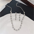 Luxury Full Rhinestone Waterdrop Cluster Dangle Bridal Necklace Set Fashion Crystal Earrings view 4