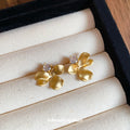 Light Luxury Copper Zircon Flower Stud Earrings For Women Korean Minimalist Fashion Jewelry view 4