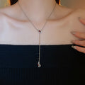 Minimalist Copper Zircon Snake Pendant Necklace For Women Light Luxury Collarbone Jewelry view 3