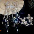 Light Luxury Alloy Butterfly Zircon Tassel Clip-on Earrings For Non-Pierced Ears view 2
