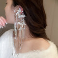 Light Luxury Alloy Butterfly Zircon Tassel Clip-on Earrings For Non-Pierced Ears view 3