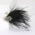 Copper Zircon Feather Swan Brooch Pin For Elegant Womens Apparel view 2