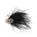 Copper Zircon Feather Swan Brooch Pin For Elegant Womens Apparel view 5
