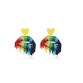 Creative Double-Sided Colorful Lips And Transparent Heart Acrylic Cartoon Drop Earrings view 5