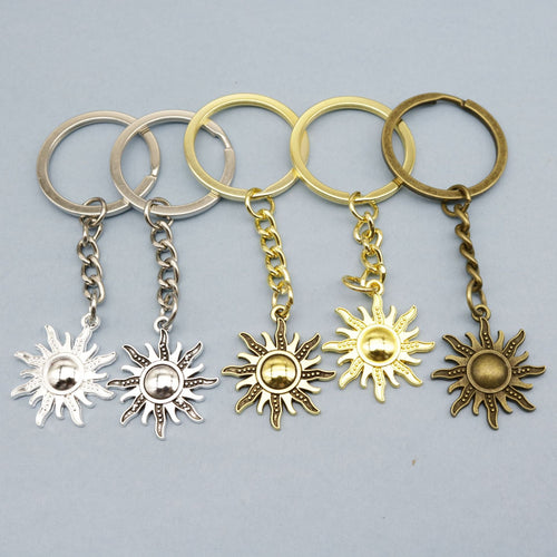 Zinc Alloy Simple Sun Keychain Bag Charm Gift