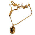 Gold Plated Copper Oval Tiger Eye Necklace And Earrings Jewelry Set For Women view 5