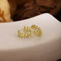 Style Alloy Leaf Vine Hoop Stud Earrings For Women Elegant Lightweight Forest Jewelry Earrings view 2