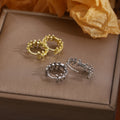 Style Alloy Leaf Vine Hoop Stud Earrings For Women Elegant Lightweight Forest Jewelry Earrings view 1